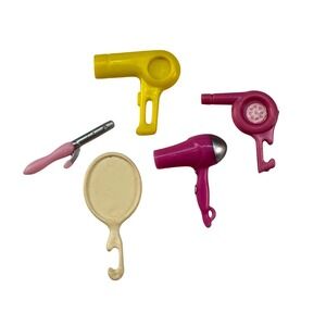 Vintage‎ Barbie Doll Hair Accessories Blow Dryers Mirror Curling Iron Lot